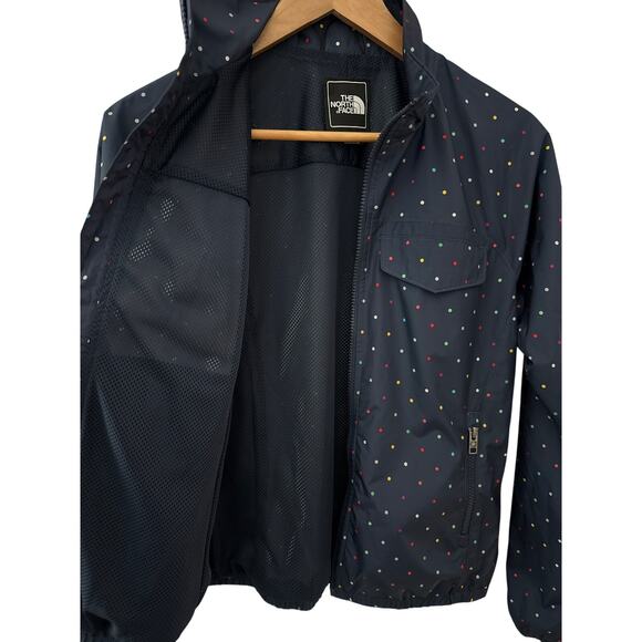 The North Face Multicolor Polka‎ Dot Rain Windbreaker Jacket Navy Blue Size XS - Picture 4 of 10